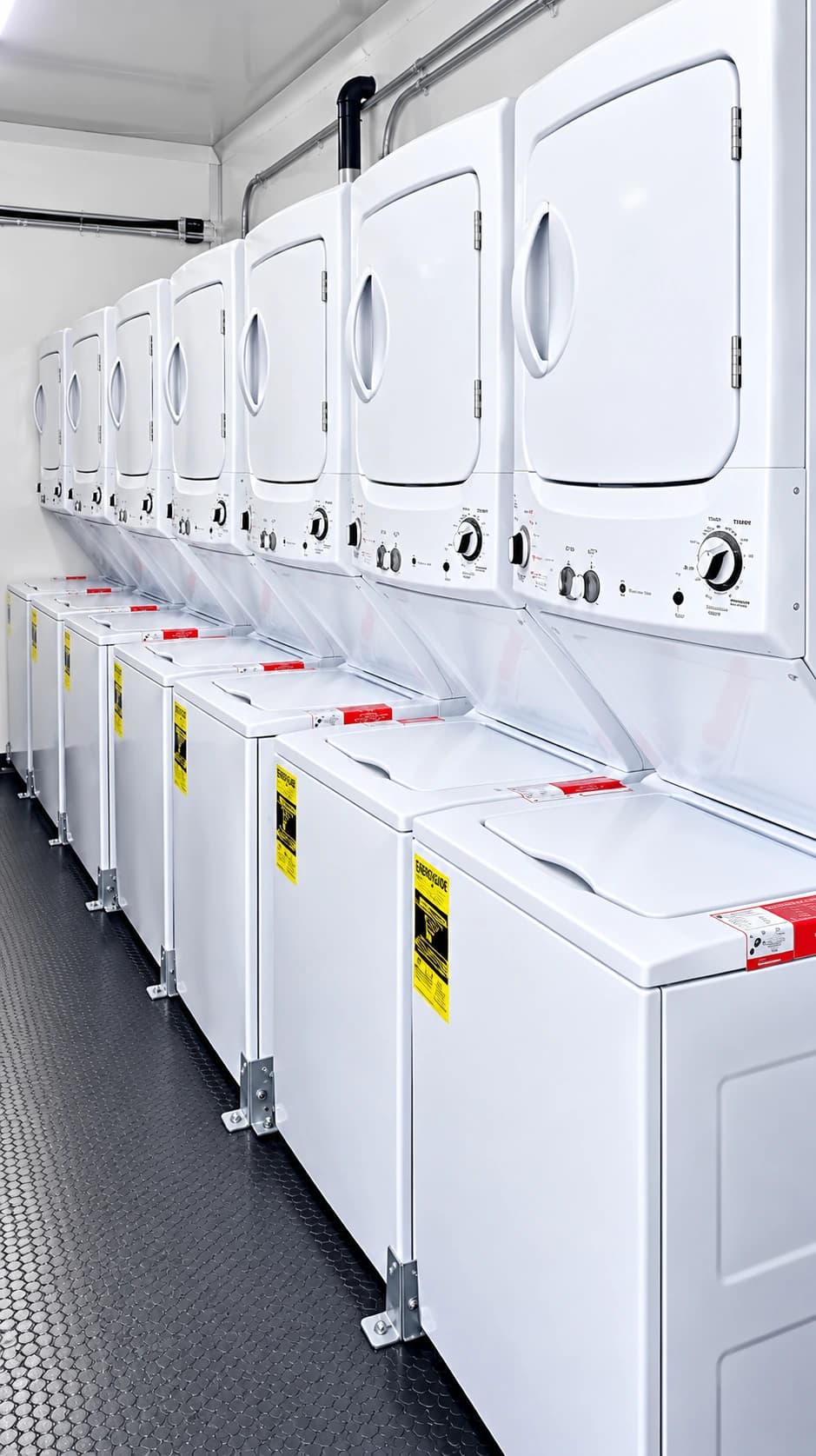 24ft mobile laundry trailer washer dryer interior