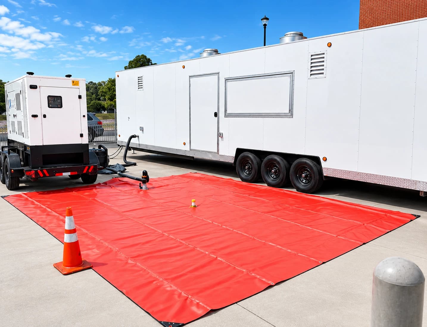 bladder bag trailer setup