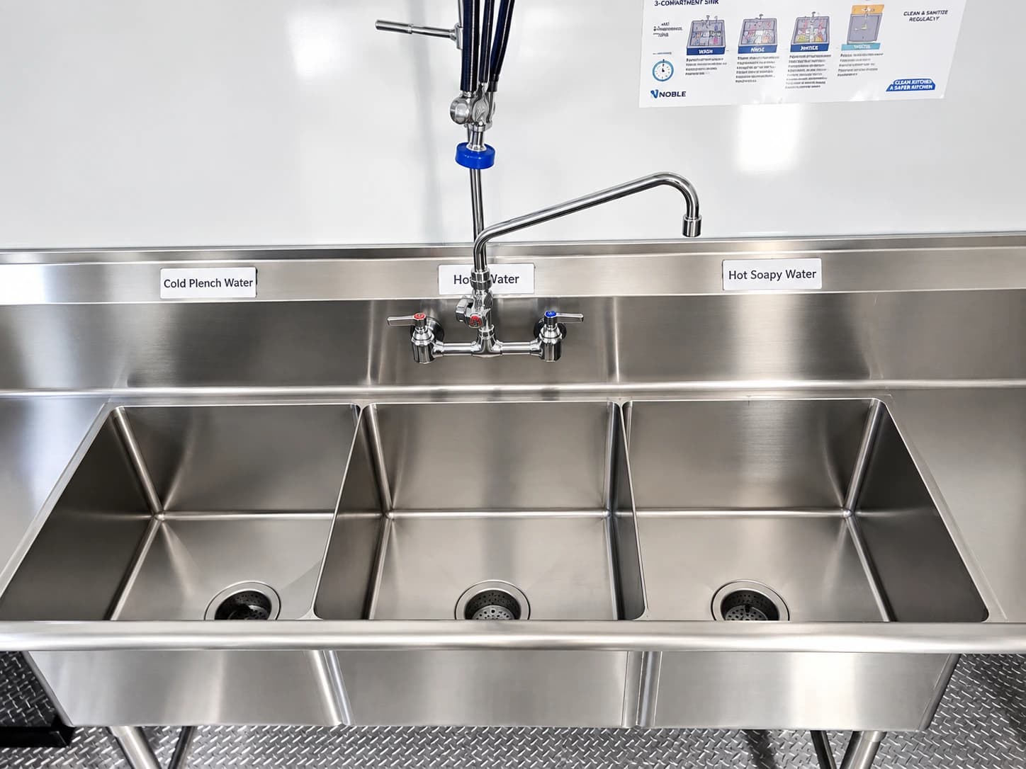 dishwashing trailer wash rinse sanitize sink