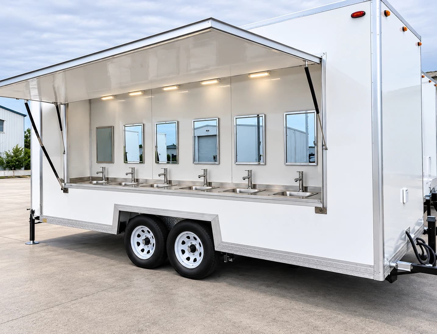 portable hand washing sink trailer