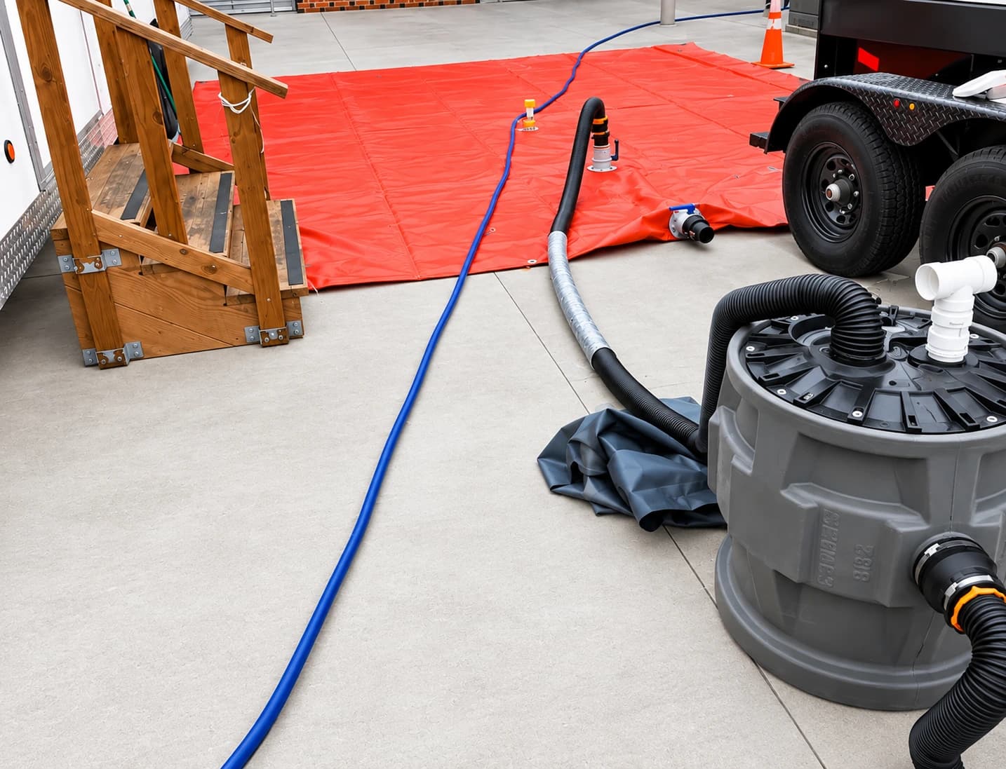 temporary bladder bag pumping system